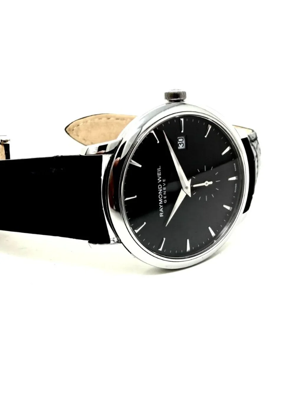 Raymond Weil Toccata 39mm Stainless Steel Case Black Leather Strap Men's Watch